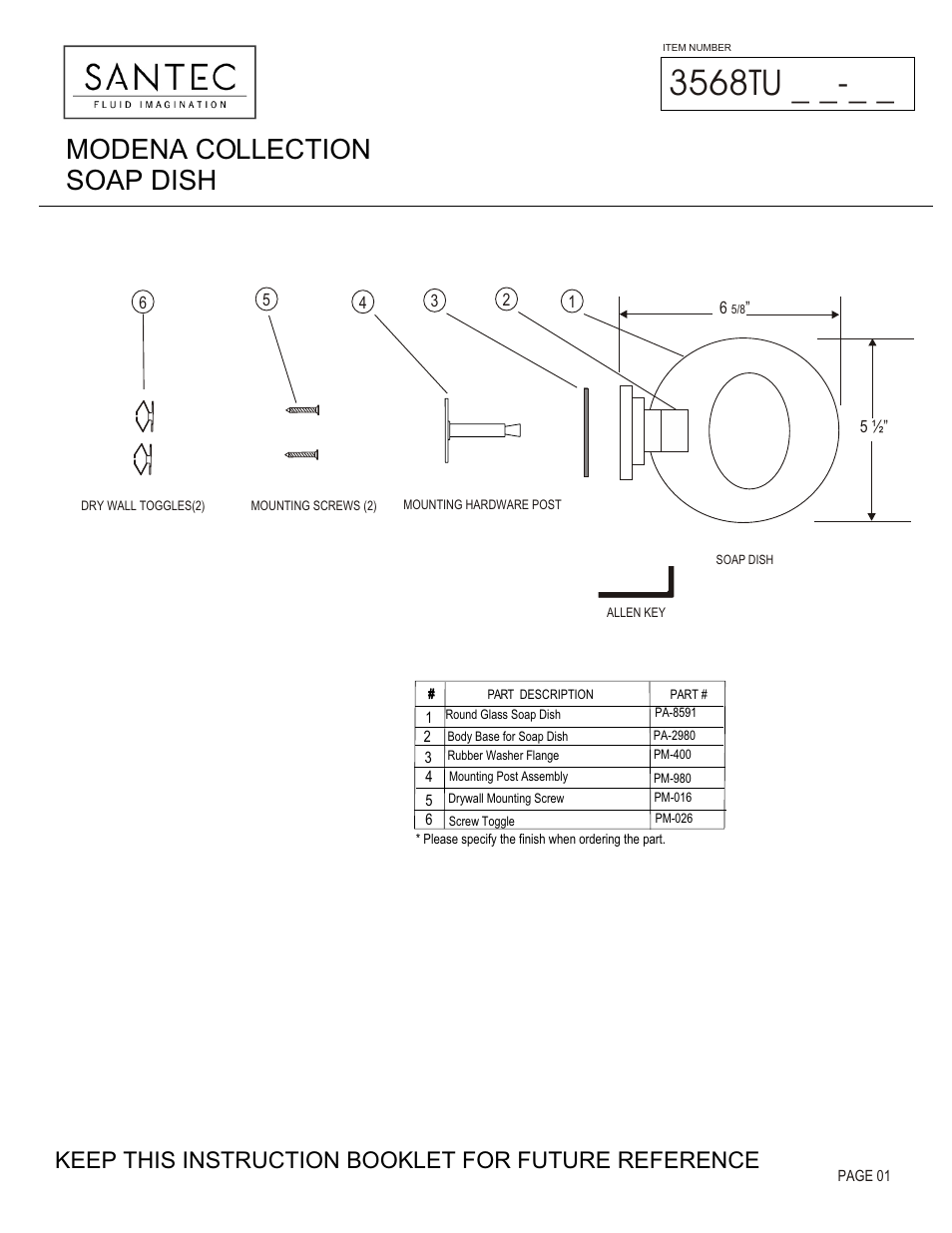 Santec 3568TU User Manual | 3 pages