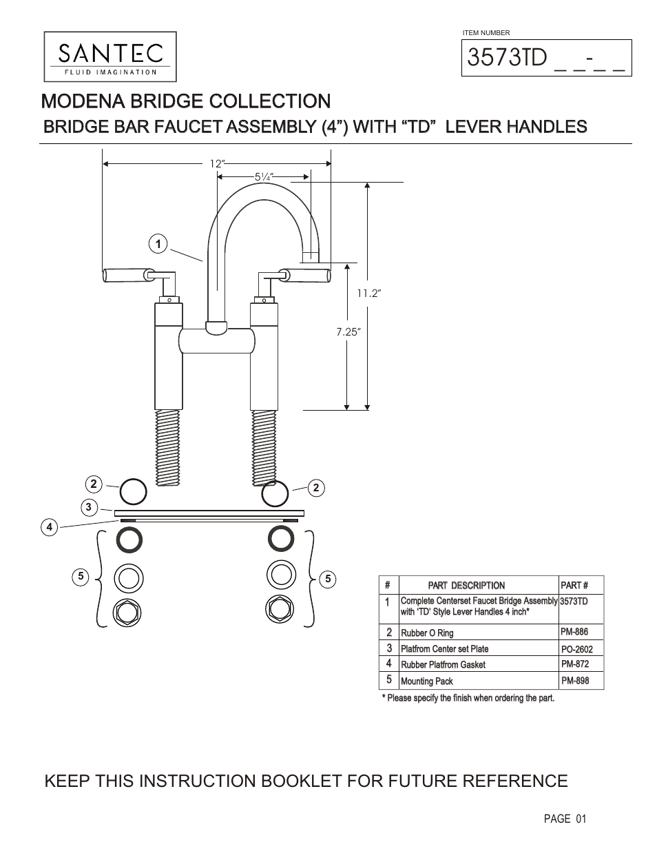 Santec 3573TD User Manual | 4 pages