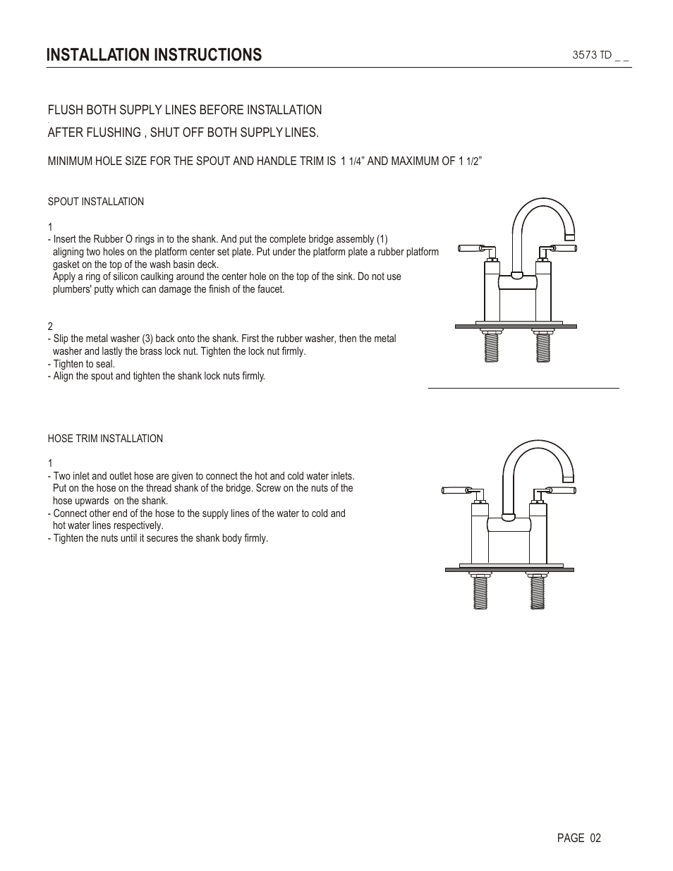 Installation instructions | Santec 3573TD User Manual | Page 2 / 4