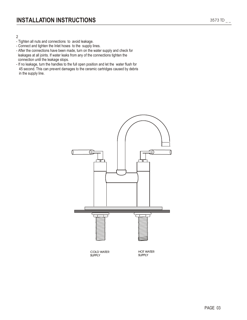 Installation instructions | Santec 3573TD User Manual | Page 3 / 4