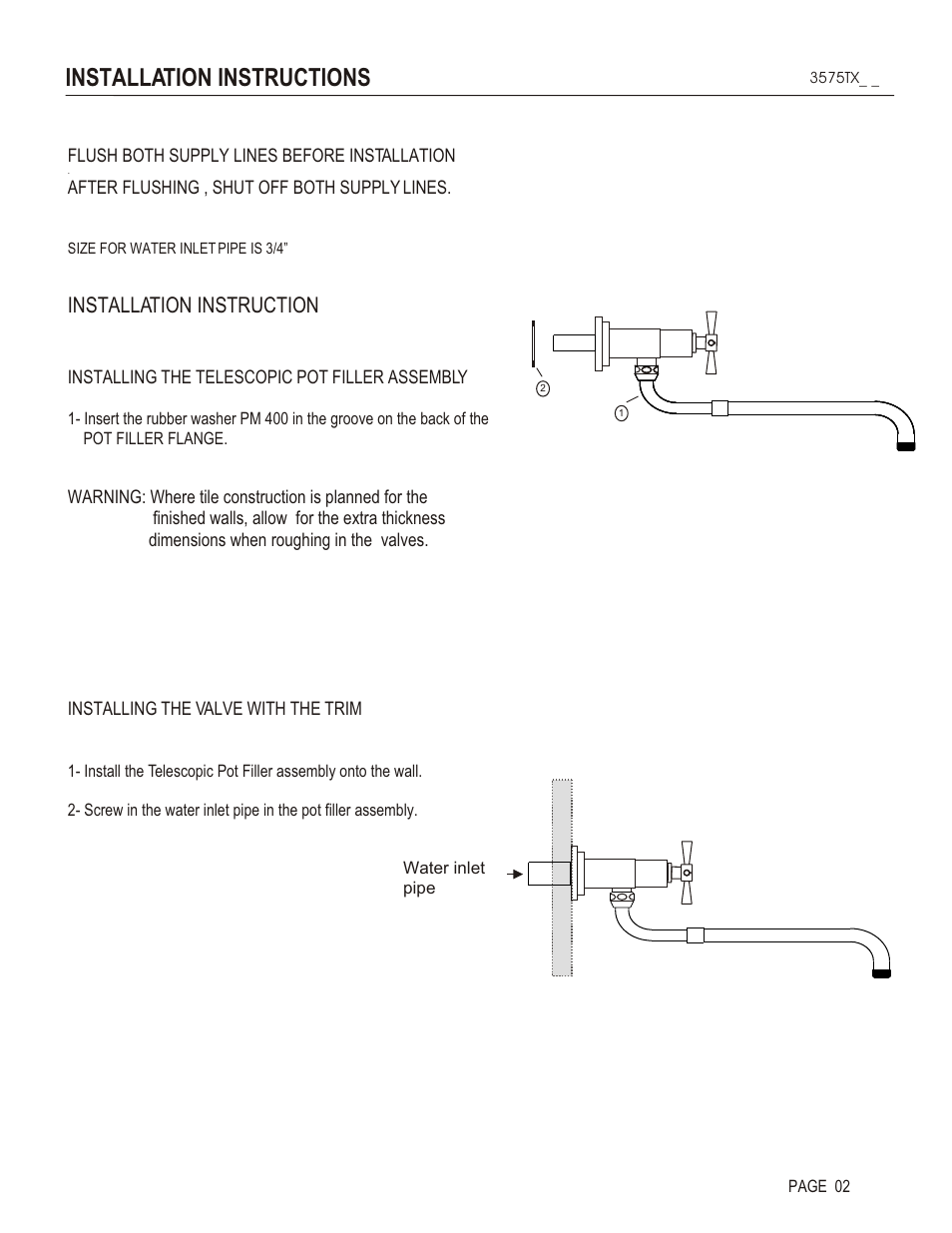 Installation instructions, Installation instruction | Santec 3575TX User Manual | Page 2 / 4