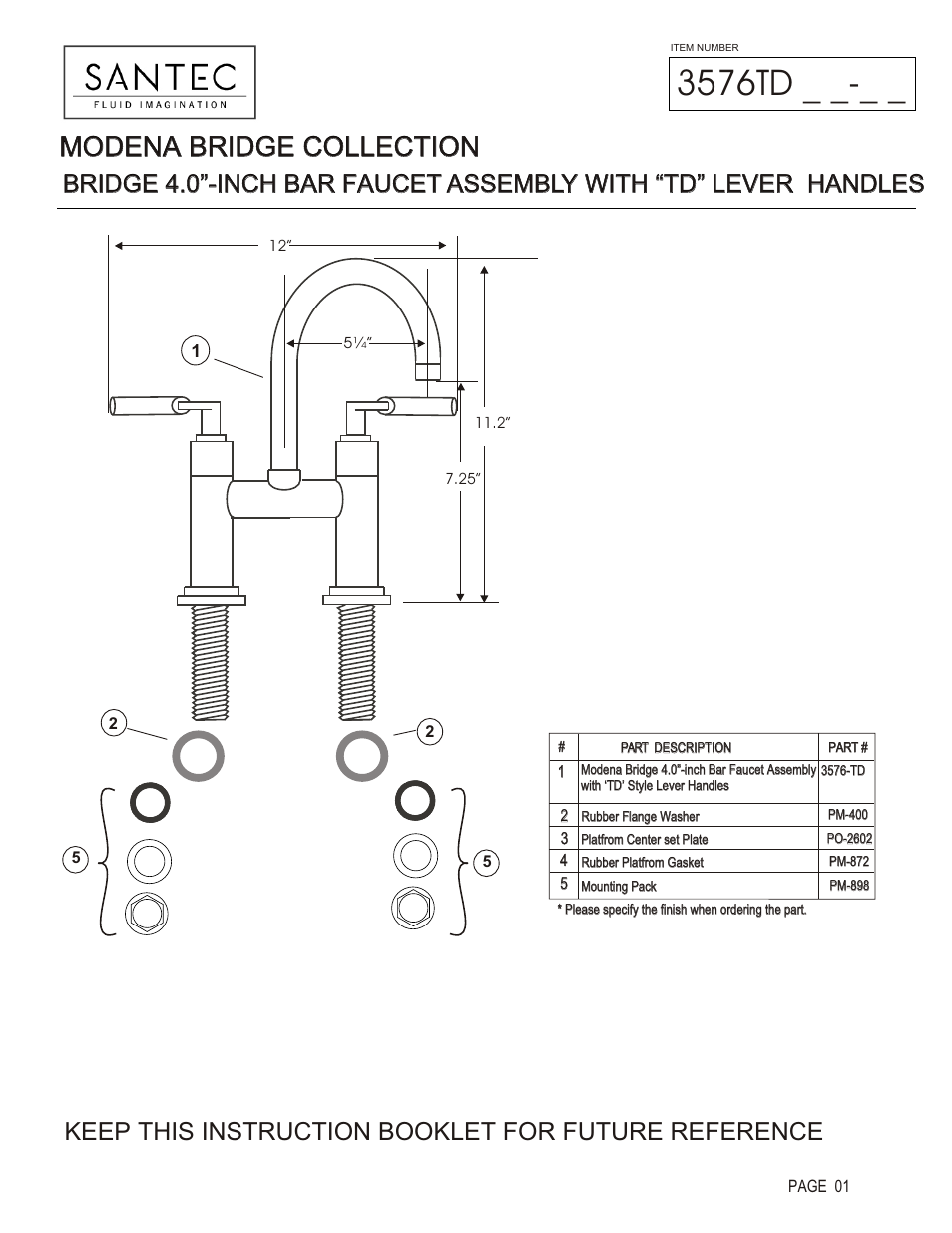 Santec 3576-TD User Manual | 4 pages