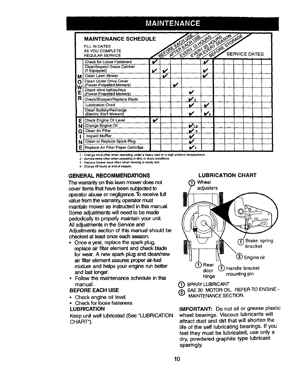 Maintenance | Craftsman 917.388410 User Manual | Page 10 / 24