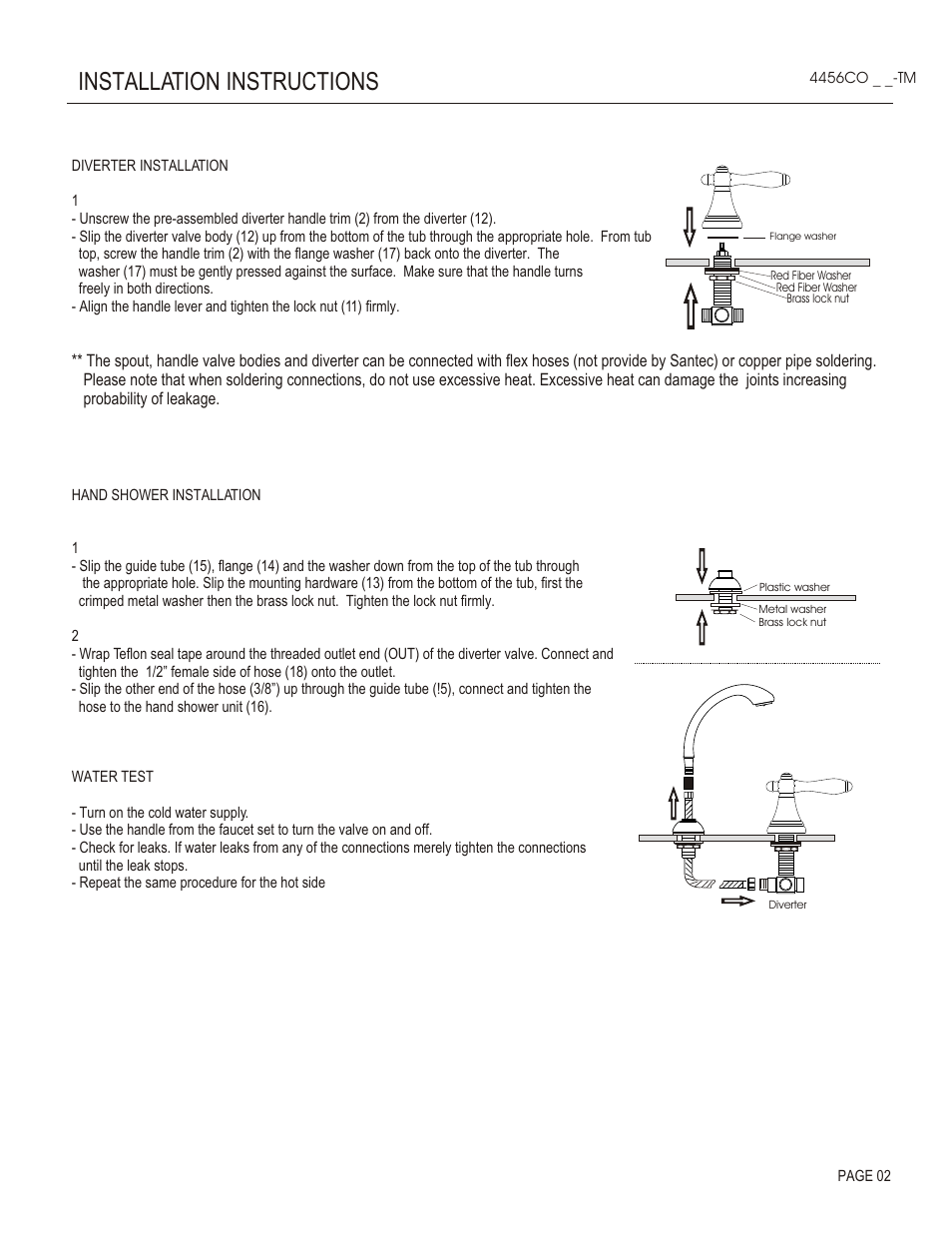 Installation instructions | Santec 4456CO User Manual | Page 2 / 3