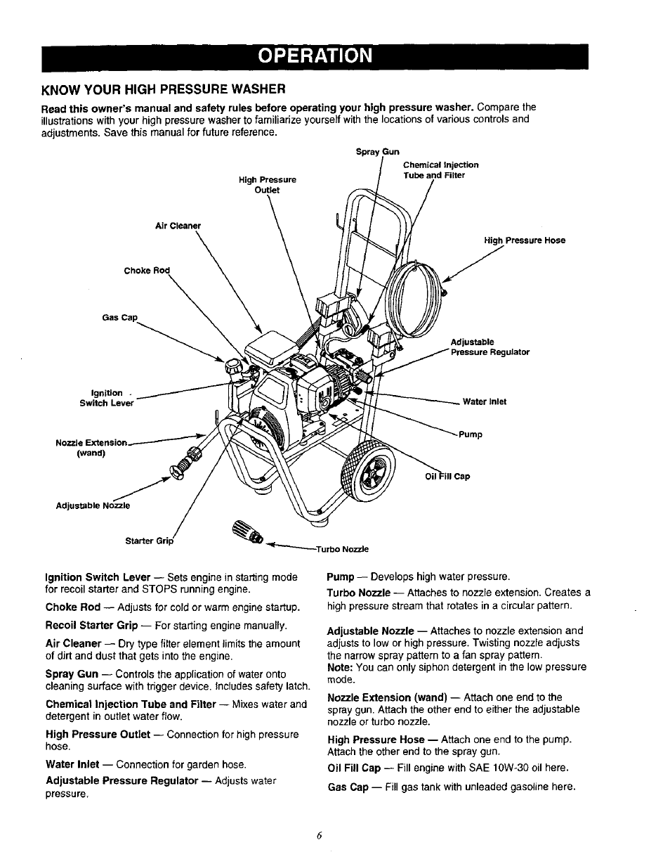 Operation, Operation -10 | Craftsman 580.762010 User Manual | Page 6 / 34