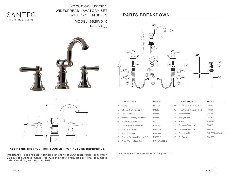 Santec 6520VO User Manual | 5 pages