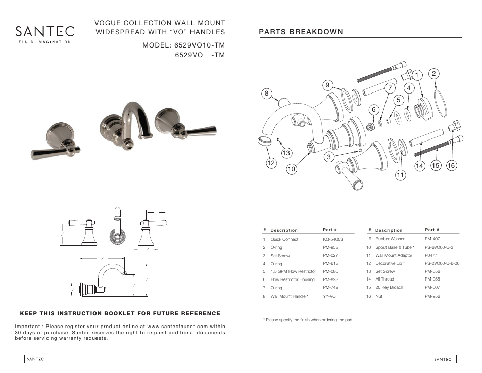 Santec 6529VO-TM User Manual | 4 pages