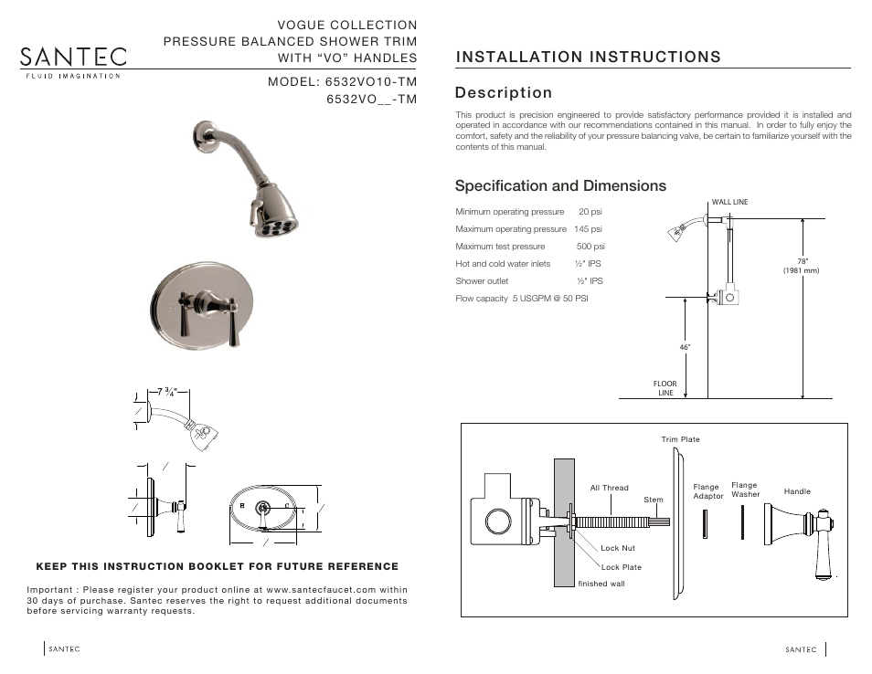 Santec 6532VO-TM User Manual | 2 pages