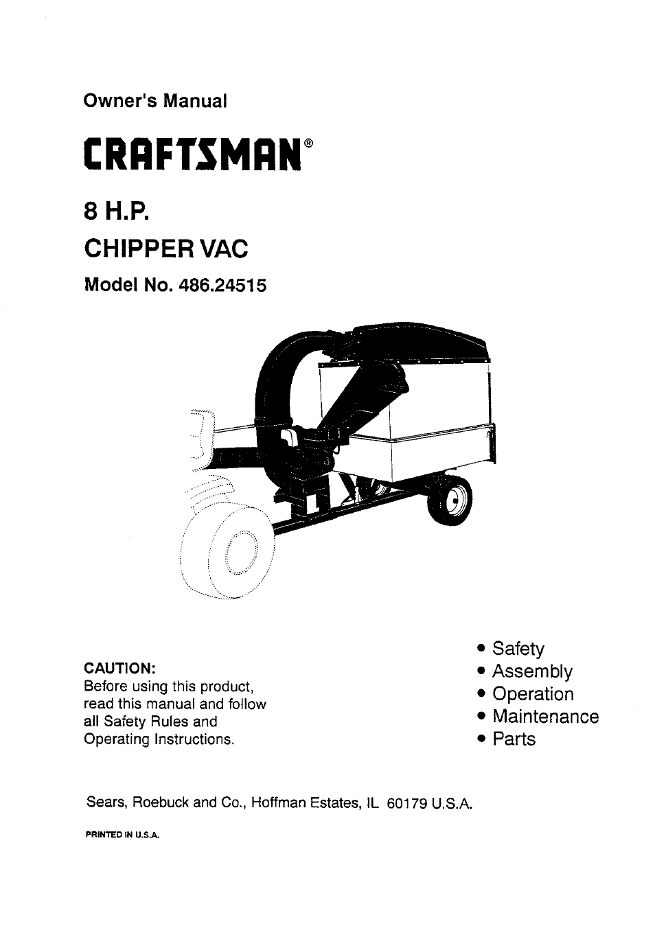 Craftsman 486.24515 User Manual | 32 pages