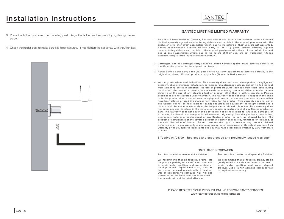 Installation instructions | Santec 6666BO User Manual | Page 2 / 2