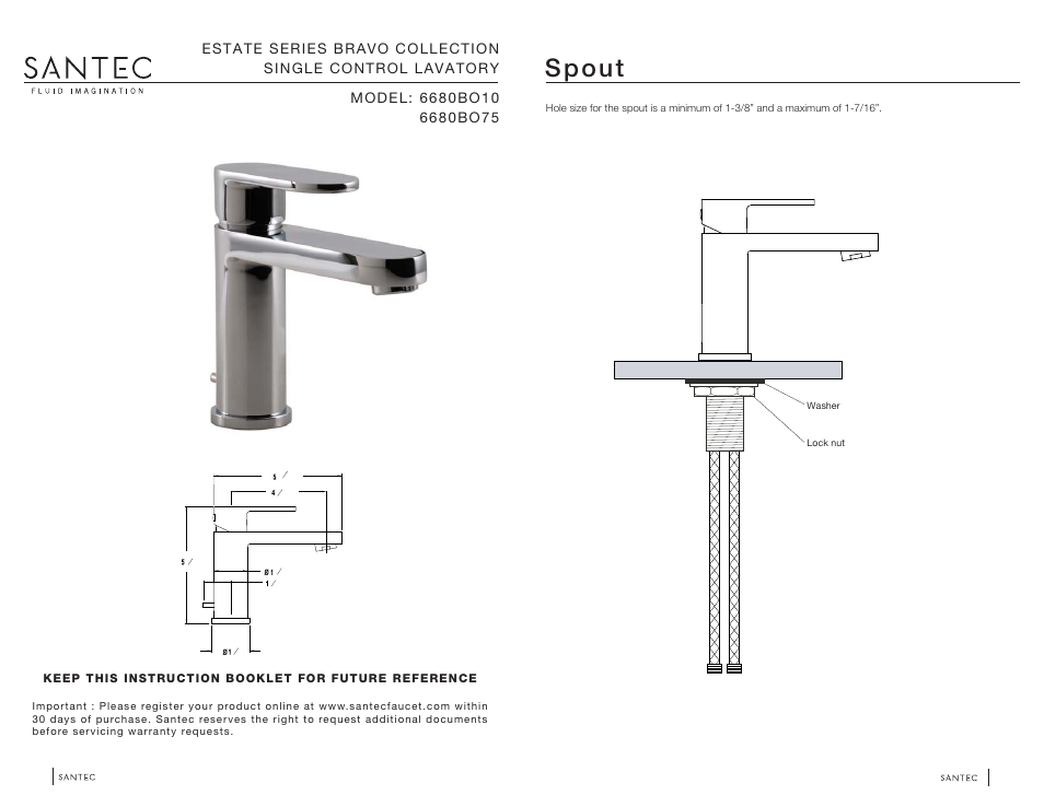 Santec 6680BO User Manual | 4 pages