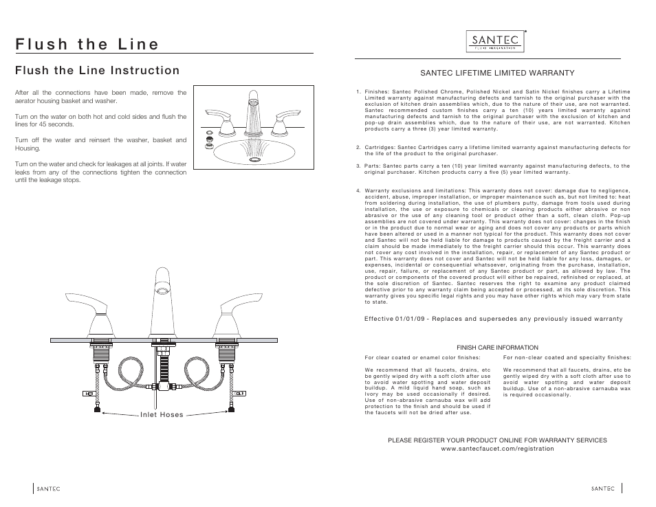 Flush the line instruction | Santec 6720AR User Manual | Page 4 / 4