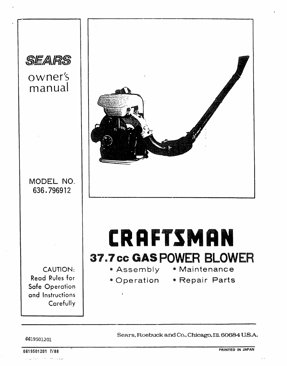 Craftsman 636.796912 User Manual | 18 pages