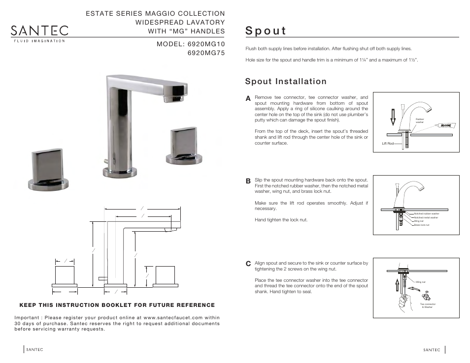 Santec 6920MG User Manual | 4 pages