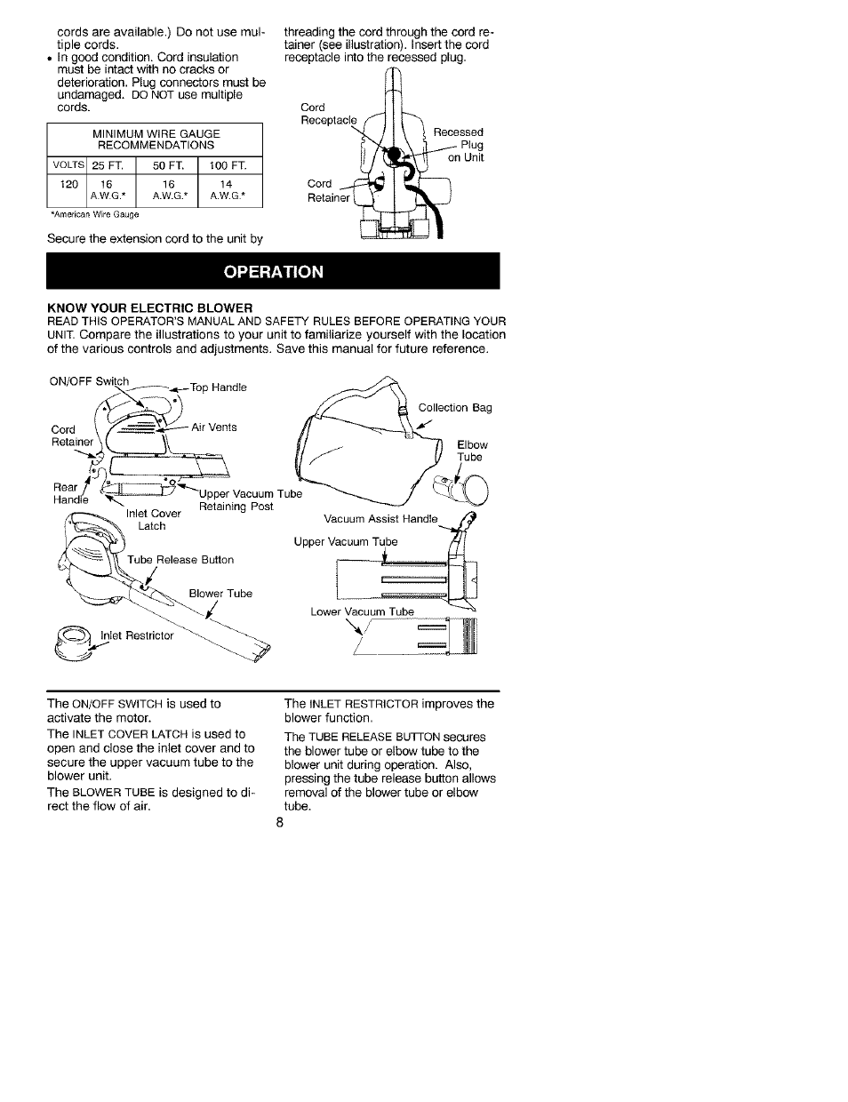 Operation | Craftsman 358.799390 User Manual | Page 8 / 22