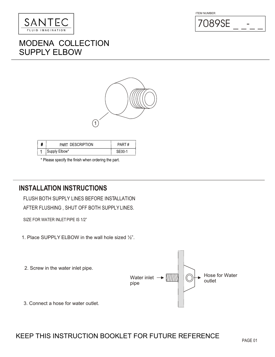 Santec 7089SE User Manual | 2 pages