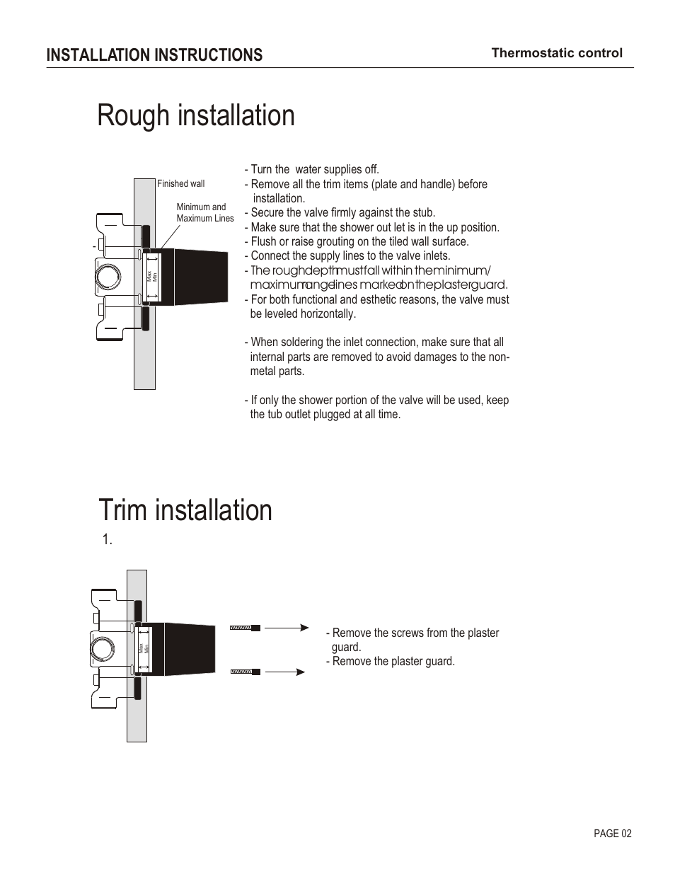 Rough installation, Trim installation, Installation instructions | Santec 7093EM User Manual | Page 2 / 4