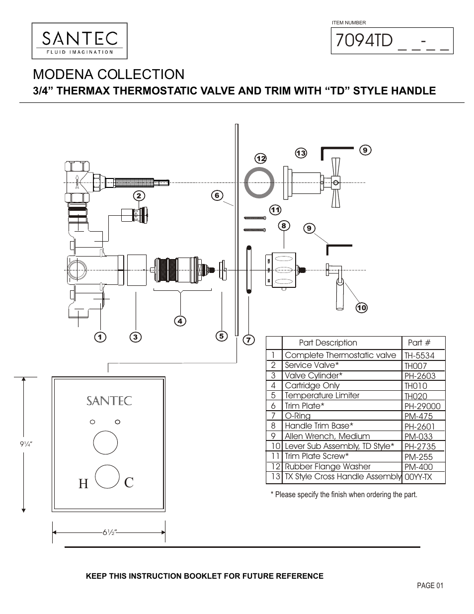 Santec 7094TD User Manual | 4 pages