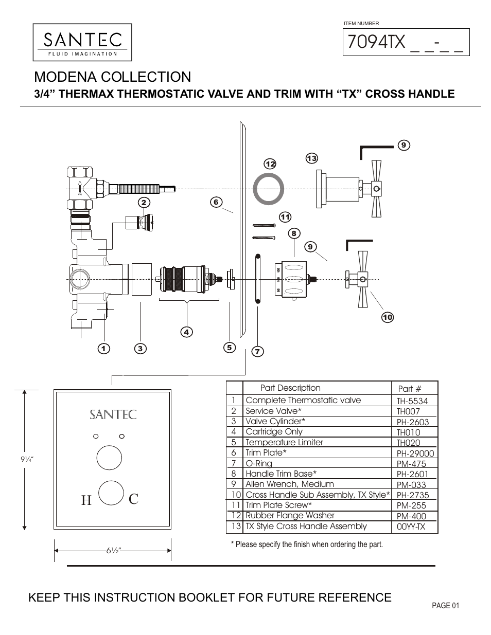 Santec 7094TX User Manual | 4 pages