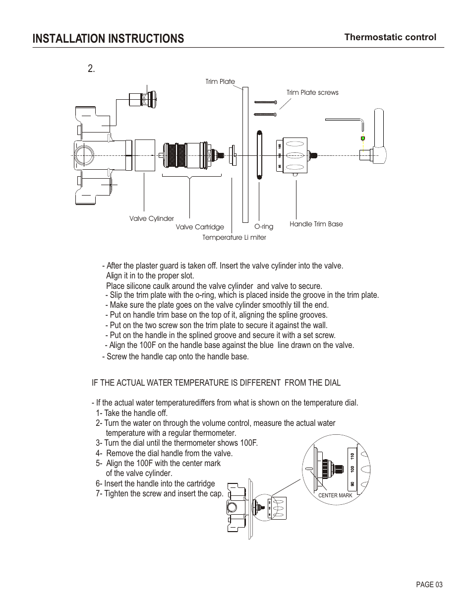Installation instructions, Thermostatic control, Page 03 | Santec 7090EN-TM User Manual | Page 3 / 4