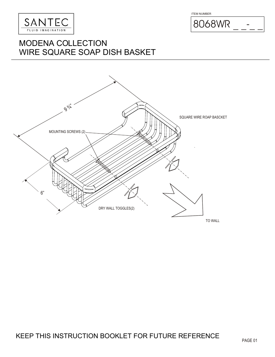 Santec 8068WR User Manual | 3 pages