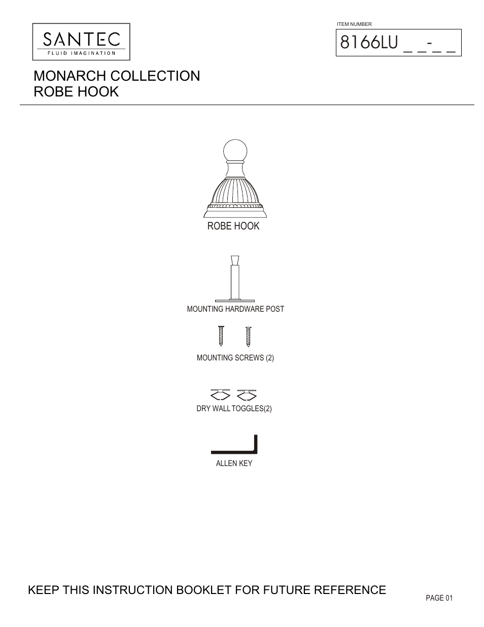Santec 8166LU User Manual | 3 pages