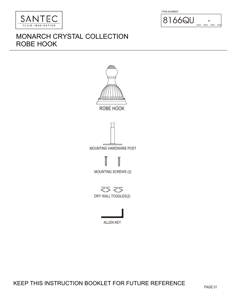 Santec 8166QU User Manual | 3 pages