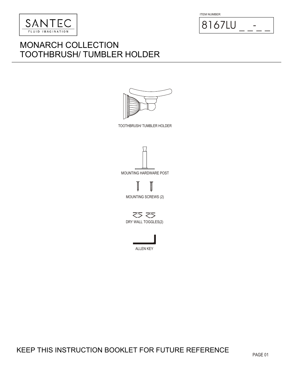 Santec 8167LU User Manual | 3 pages