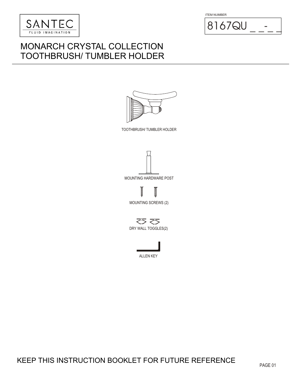 Santec 8167QU User Manual | 3 pages