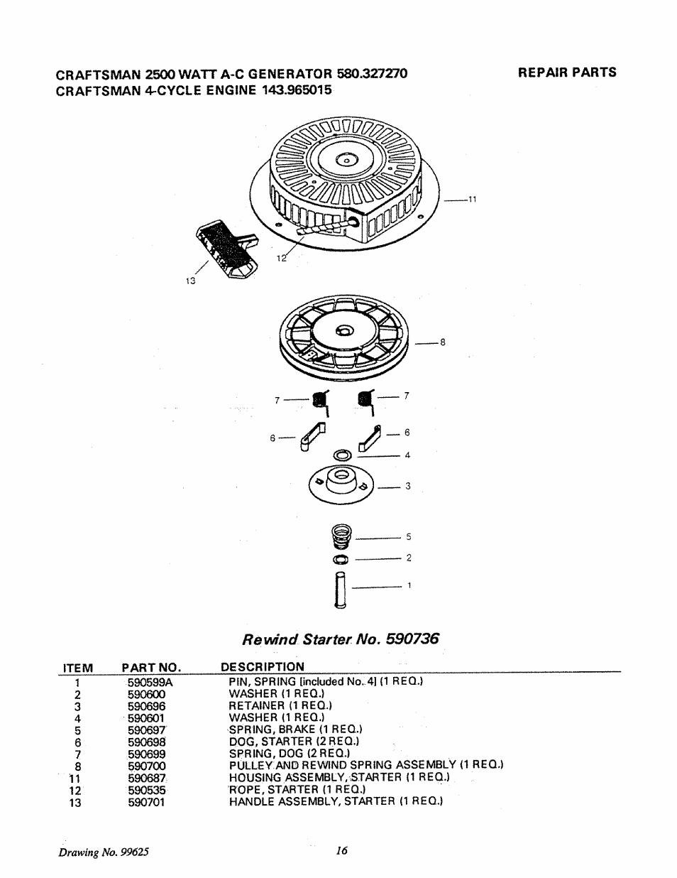 Description | Craftsman 580.327270 User Manual | Page 18 / 20