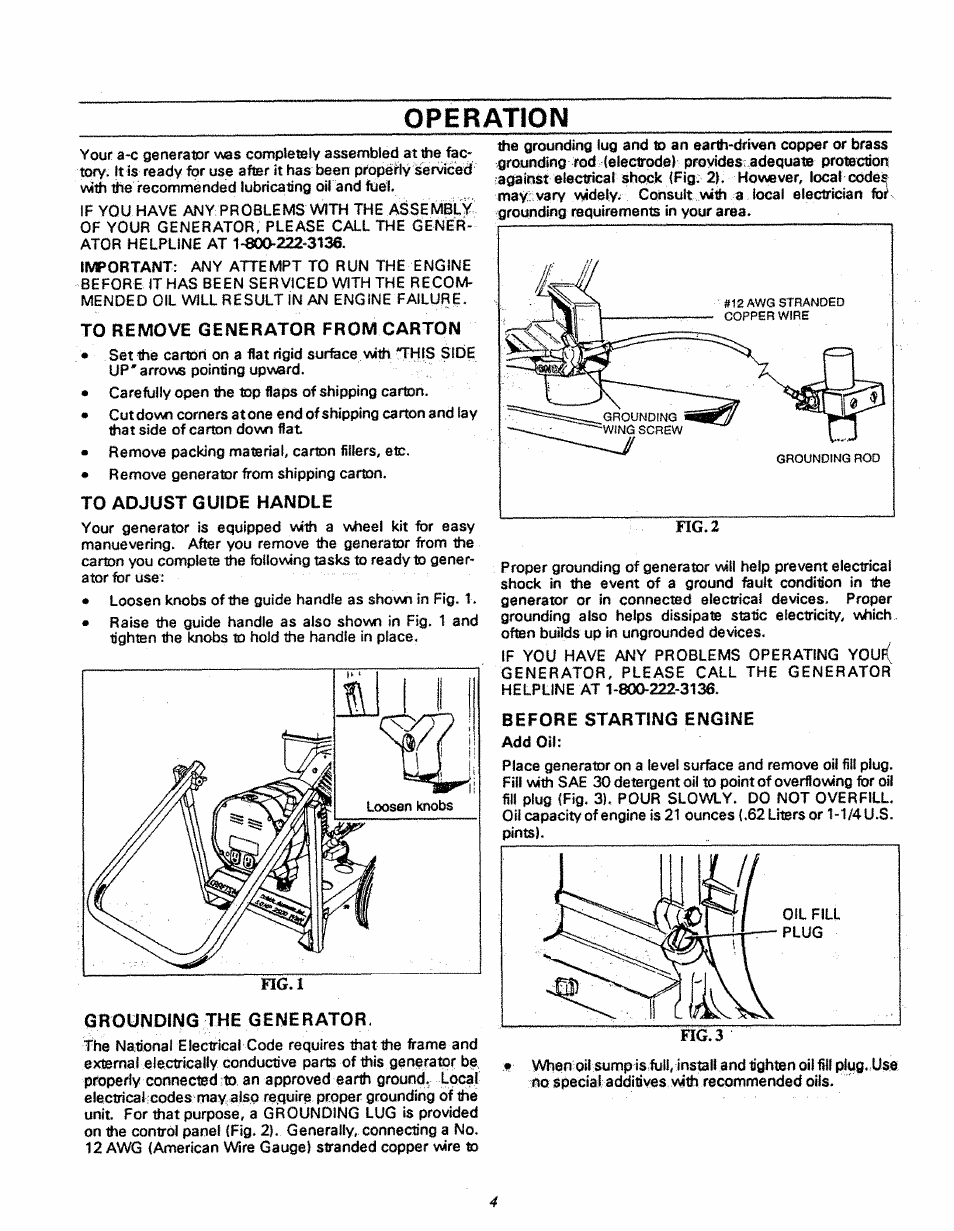 Operation | Craftsman 580.327270 User Manual | Page 6 / 20