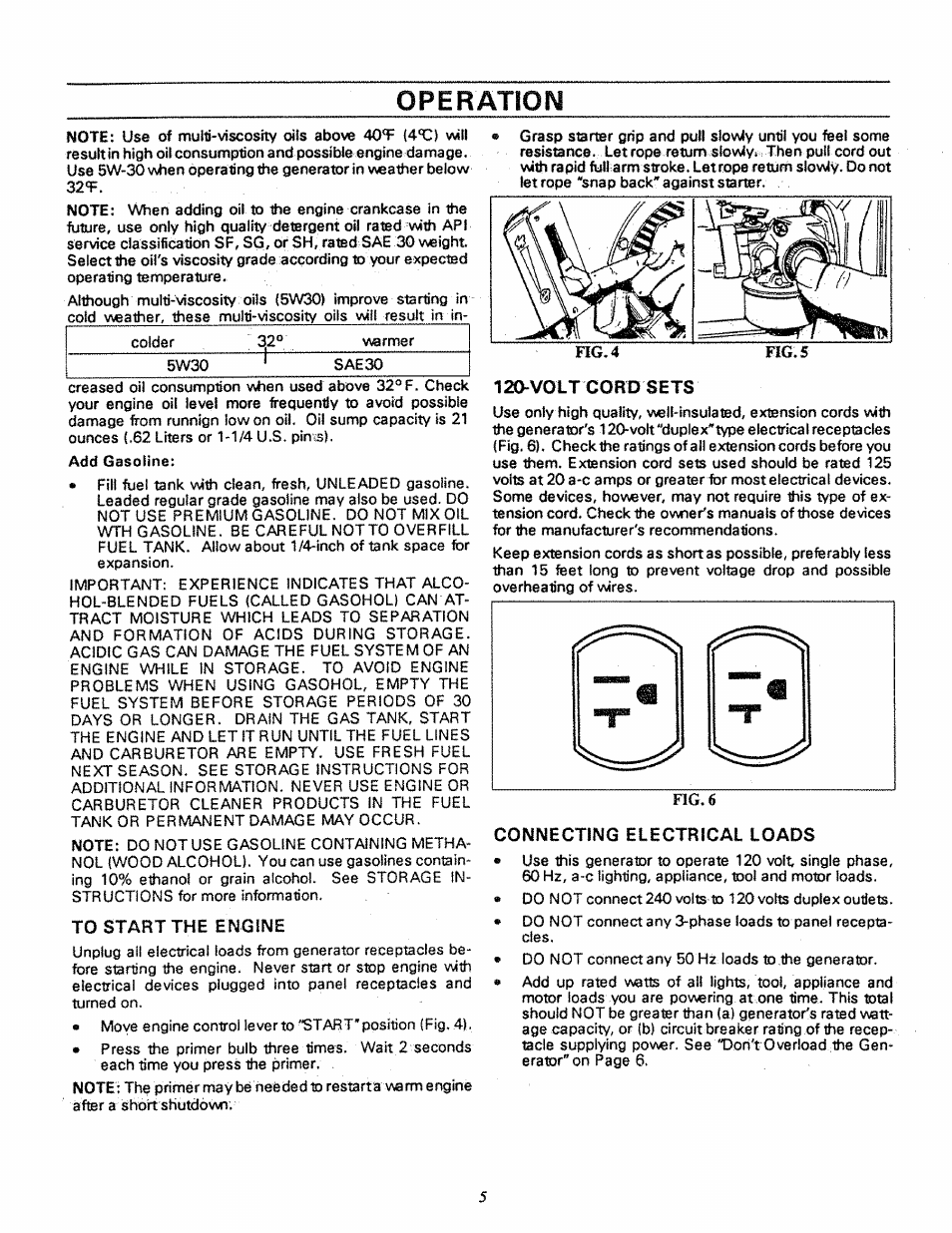 Operation, I^volt cord sets | Craftsman 580.327270 User Manual | Page 7 / 20