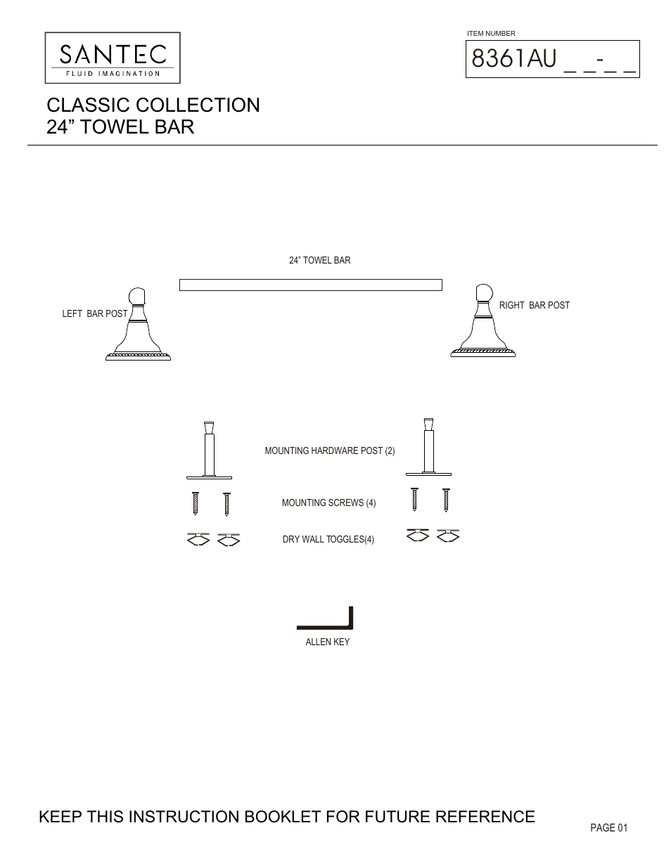 Santec 8361AU User Manual | 3 pages