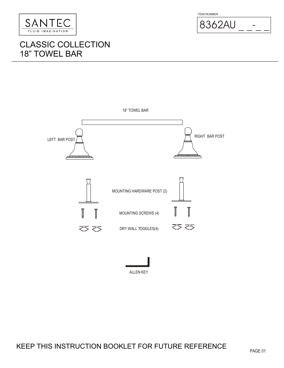 Santec 8362AU User Manual | 3 pages