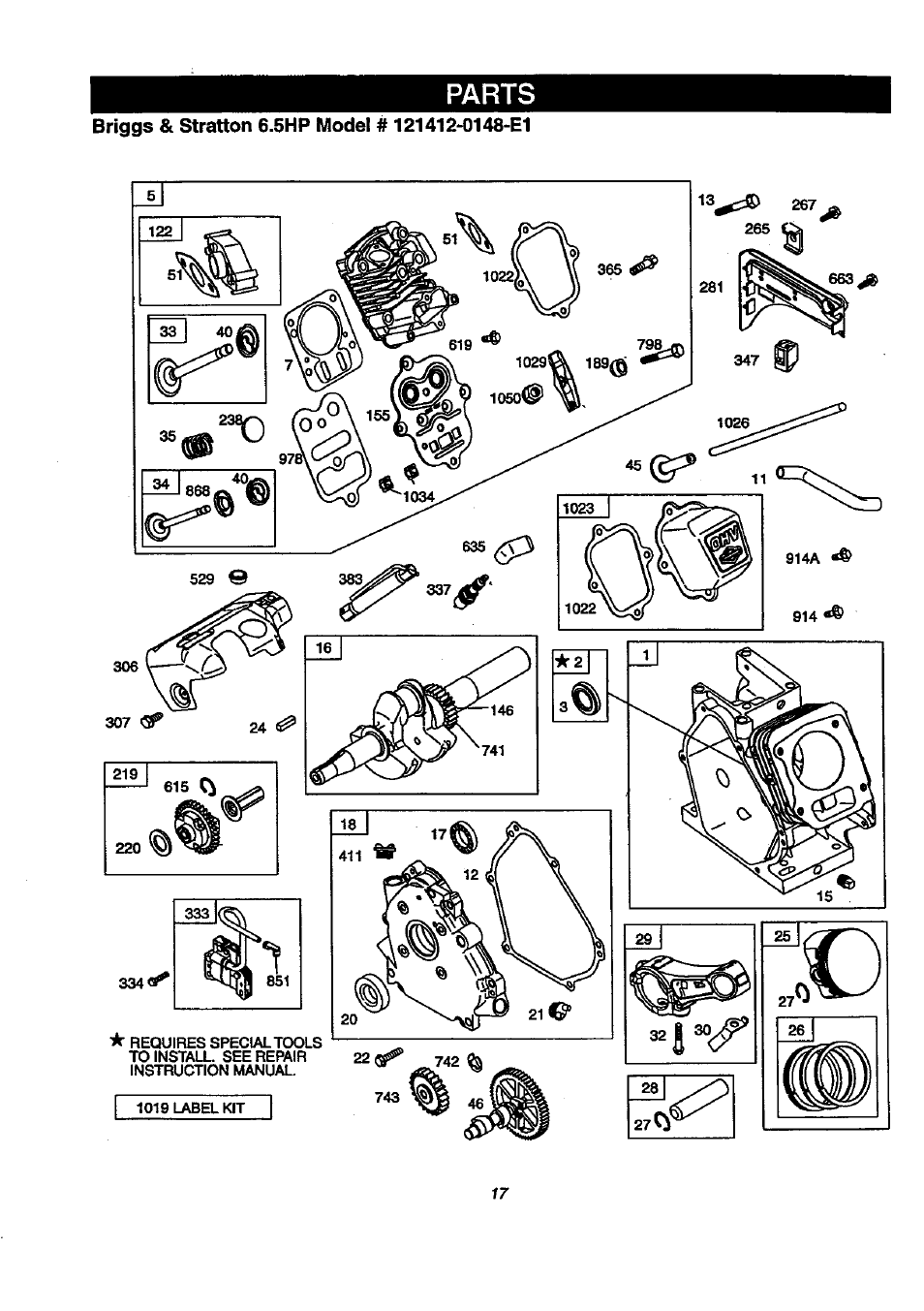 Parts | Craftsman 580.768040 User Manual | Page 17 / 28