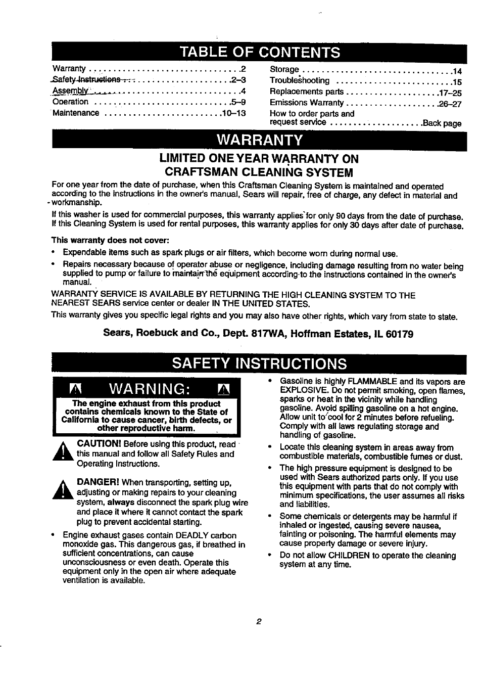 Craftsman 580.768040 User Manual | Page 2 / 28