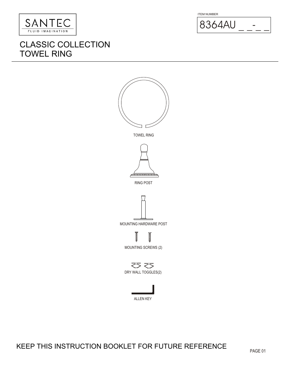 Santec 8364AU User Manual | 3 pages