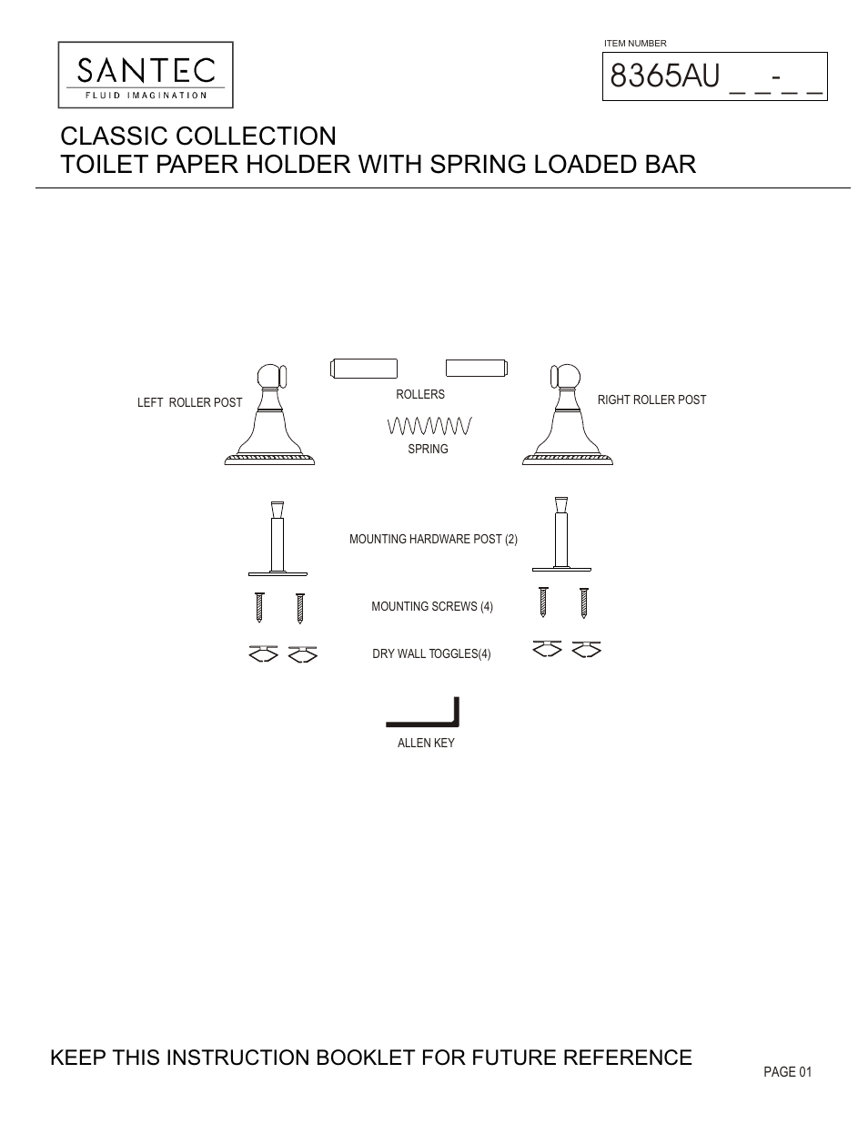 Santec 8365AU User Manual | 3 pages