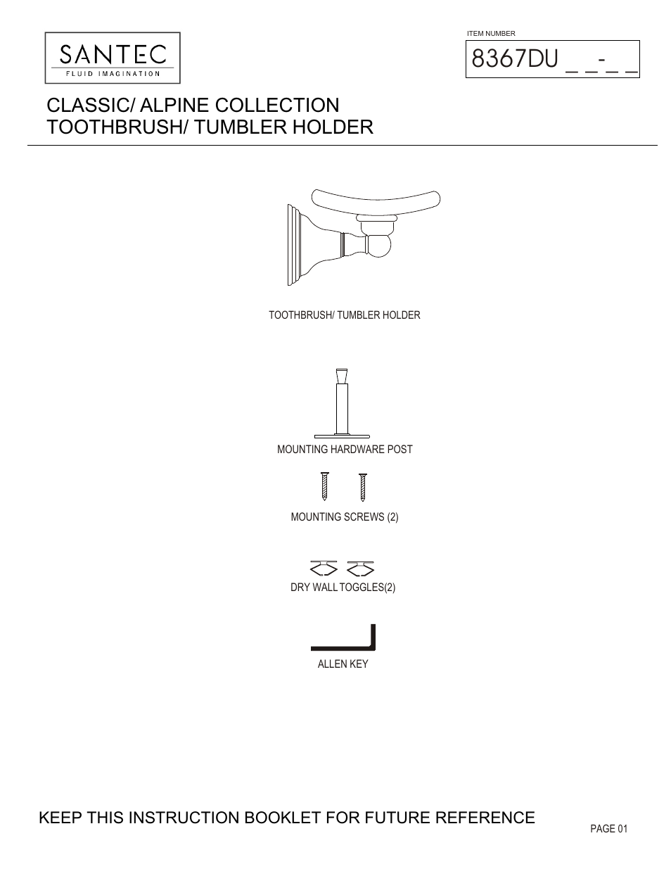 Santec 8367DU User Manual | 3 pages
