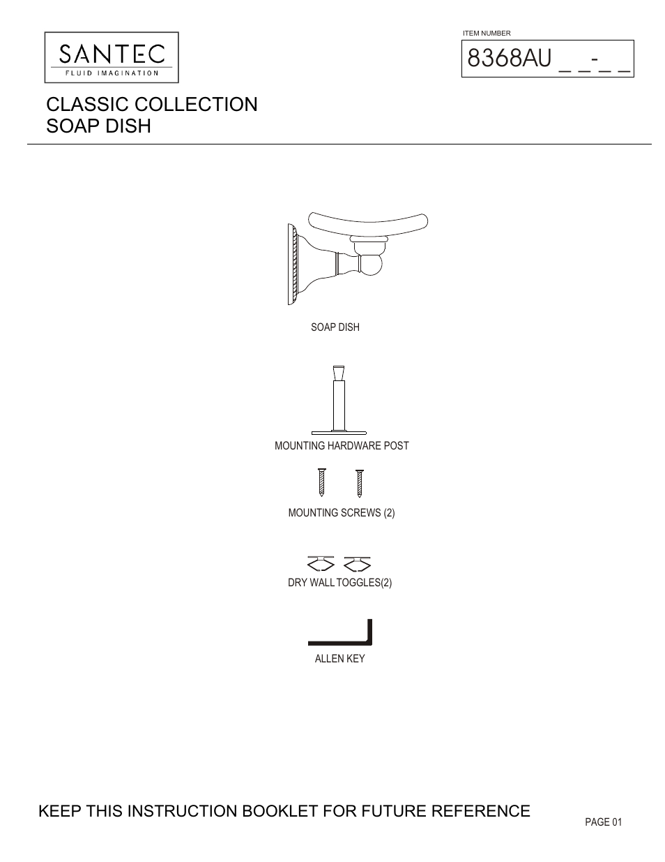 Santec 8368AU User Manual | 3 pages