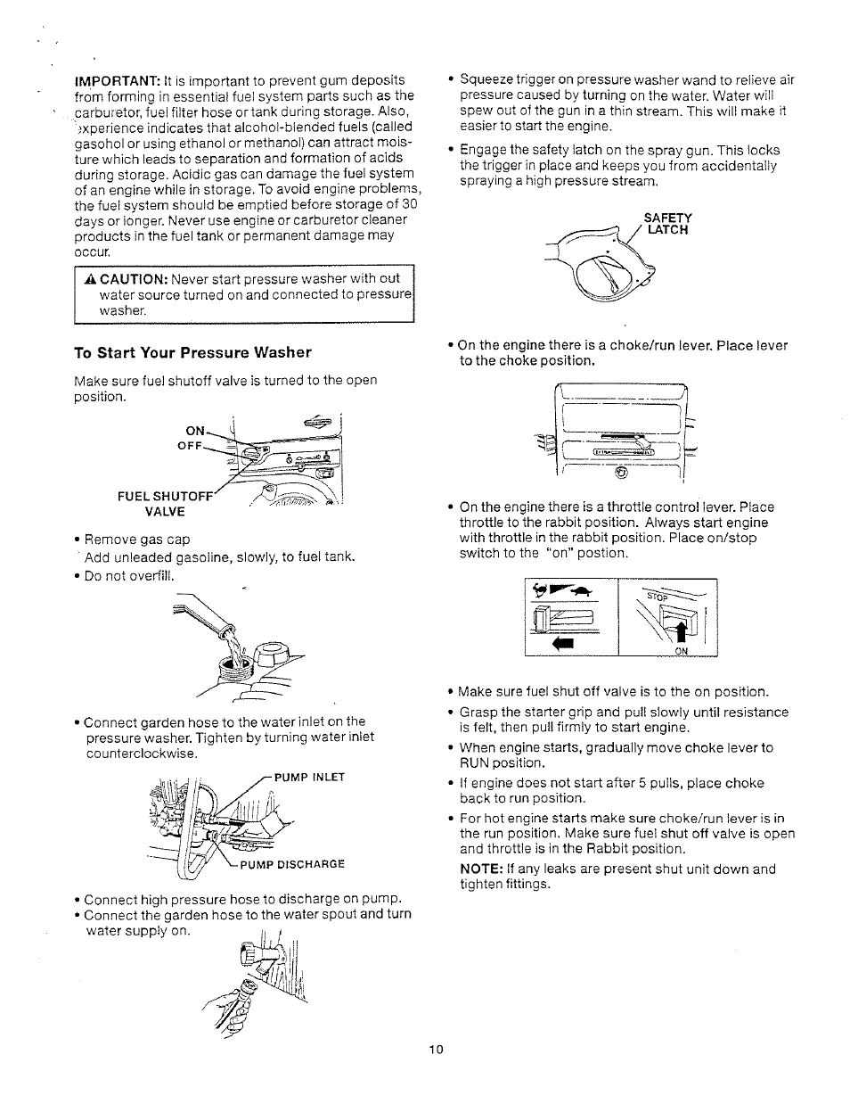 To start your pressure washer | Craftsman 919.769020 User Manual | Page 10 / 30