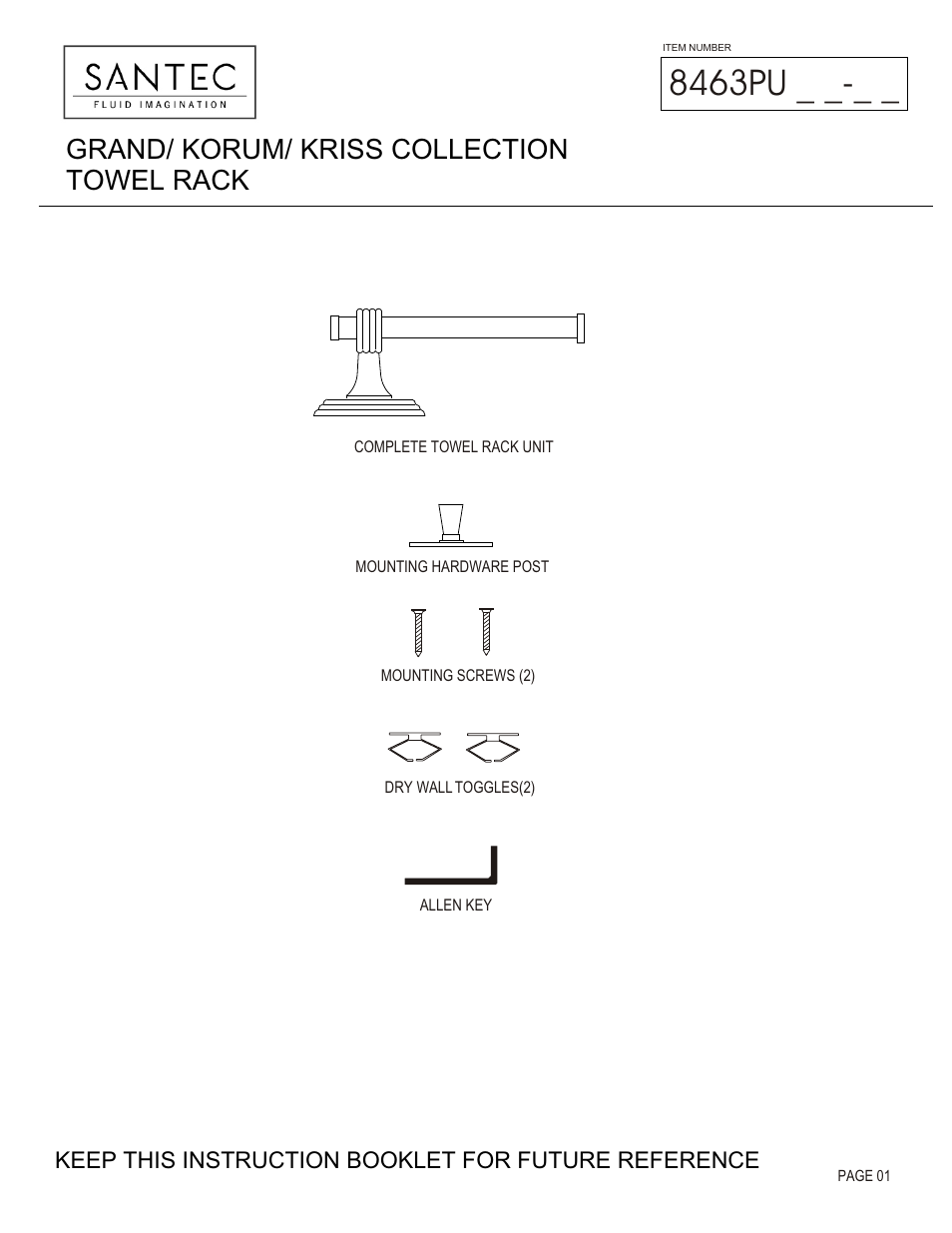 Santec 8463PU User Manual | 3 pages
