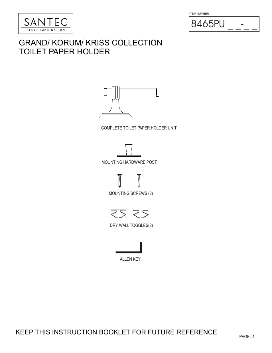 Santec 8465PU User Manual | 3 pages