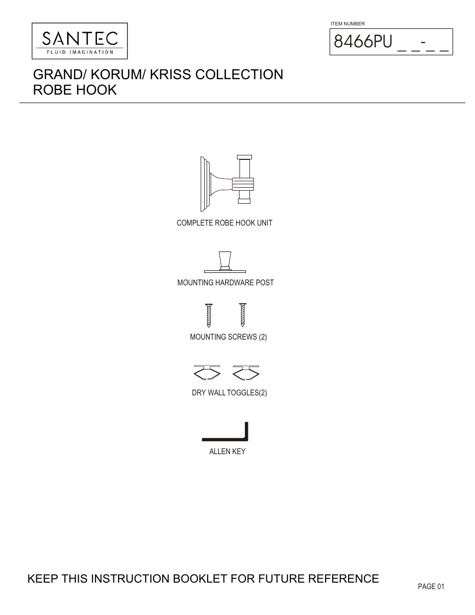 Santec 8466PU User Manual | 3 pages