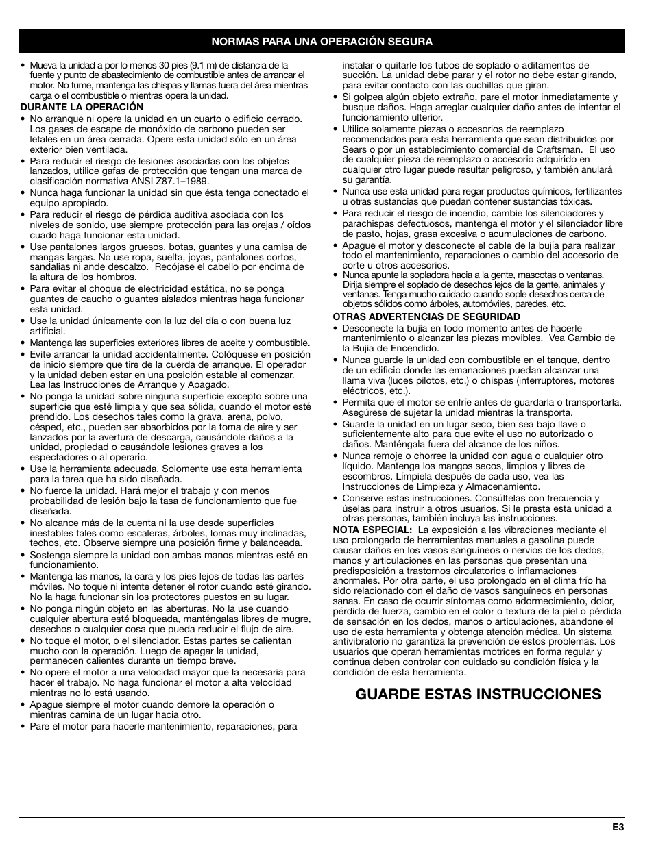 Guarde estas instrucciones | Craftsman 316.7948 User Manual | Page 19 / 36