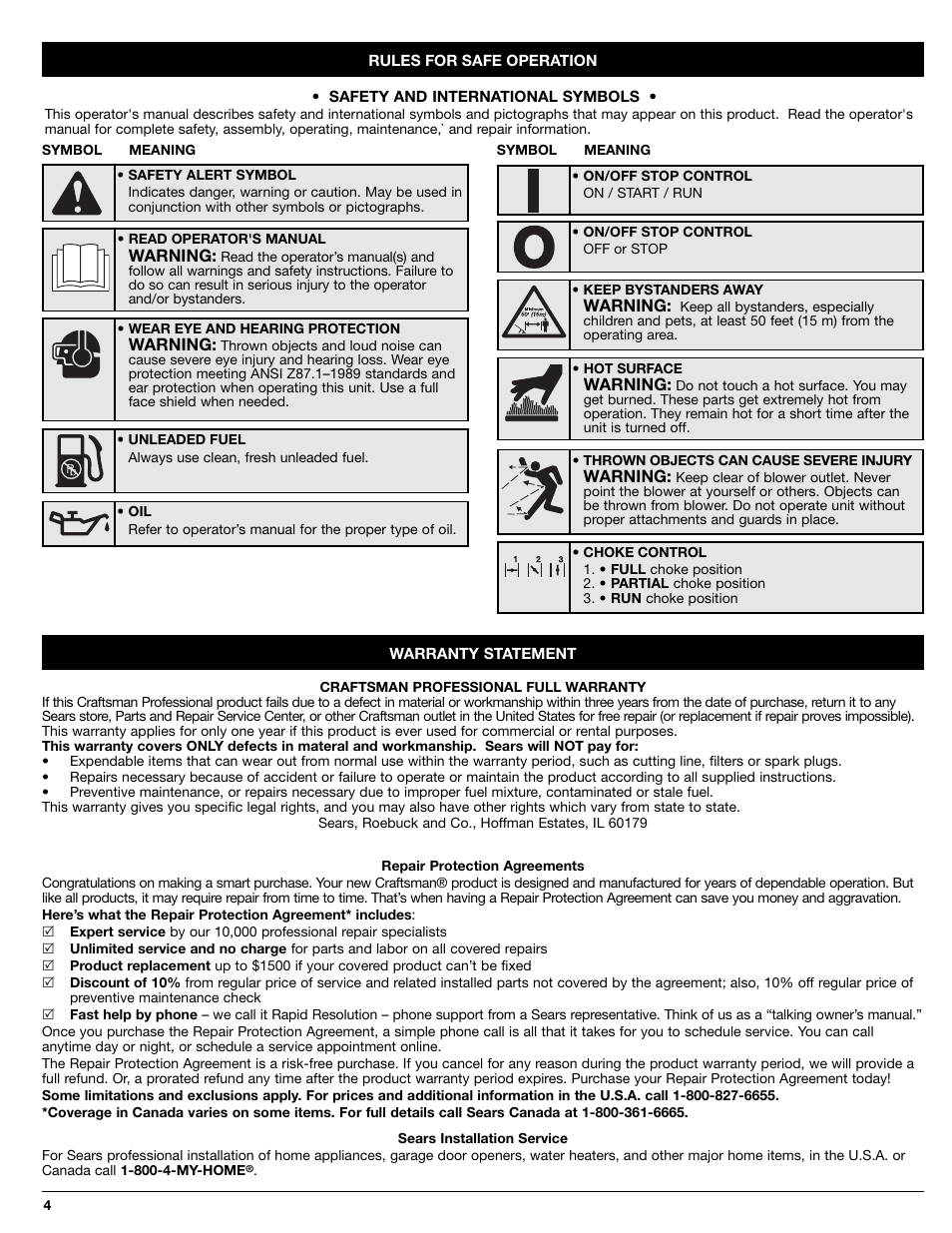 Craftsman 316.7948 User Manual | Page 4 / 36