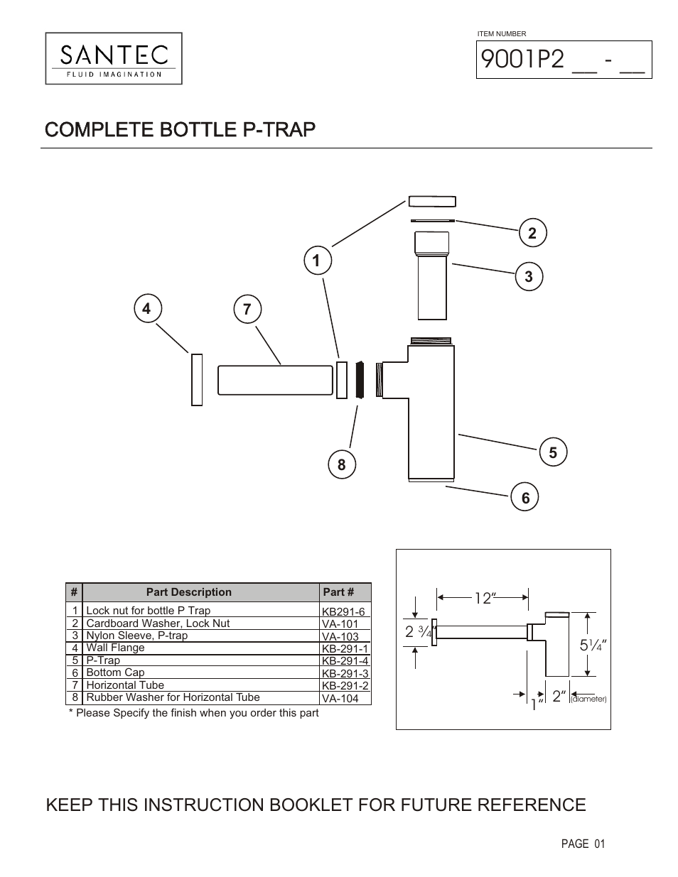 Santec 9001P2 User Manual | 4 pages