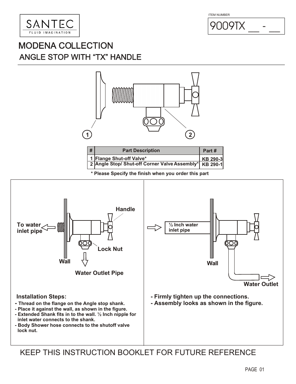 Santec 9009TX User Manual | 2 pages