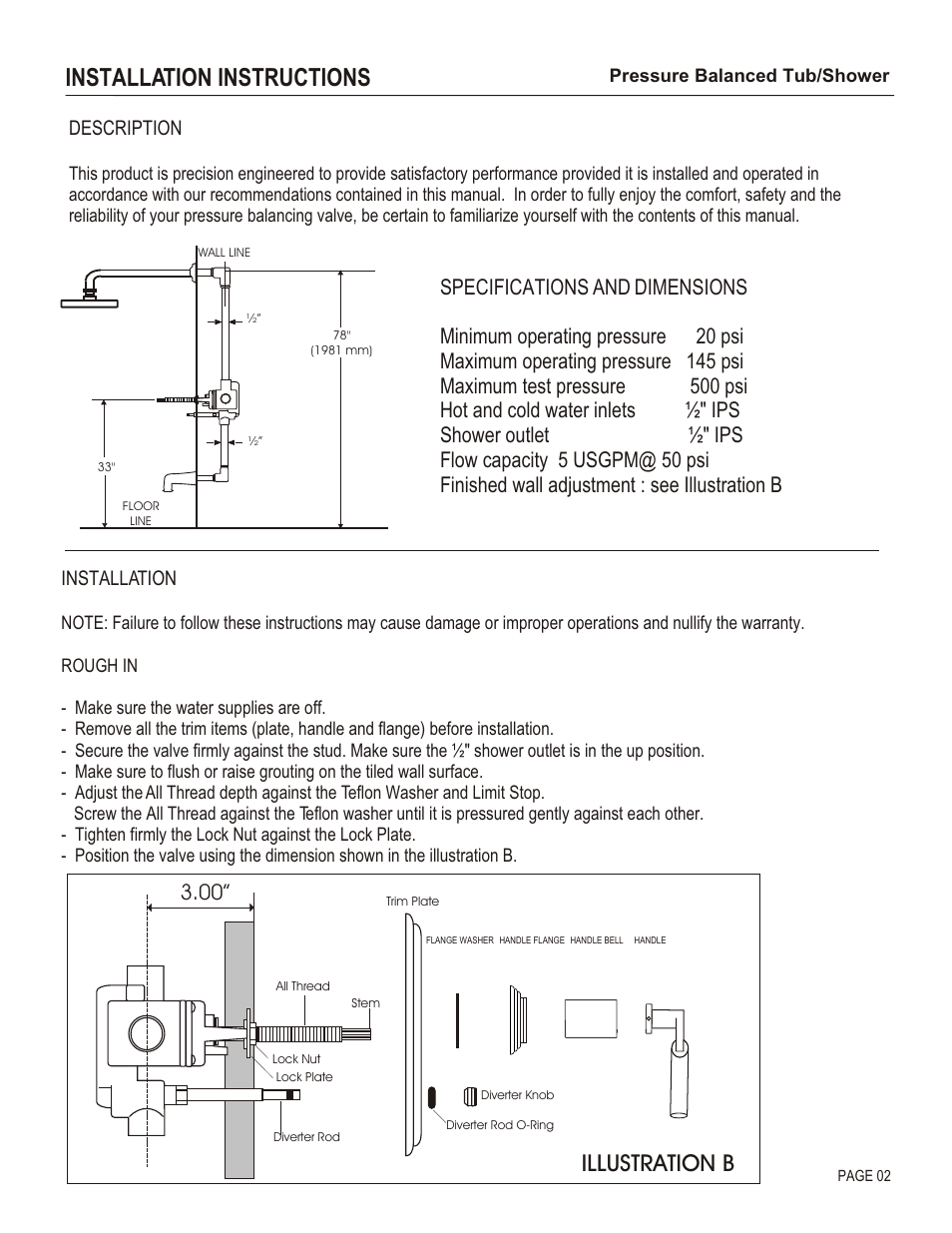 Installation instructions, Illustration b, Description | Installation | Santec 9234ED-TM User Manual | Page 2 / 4