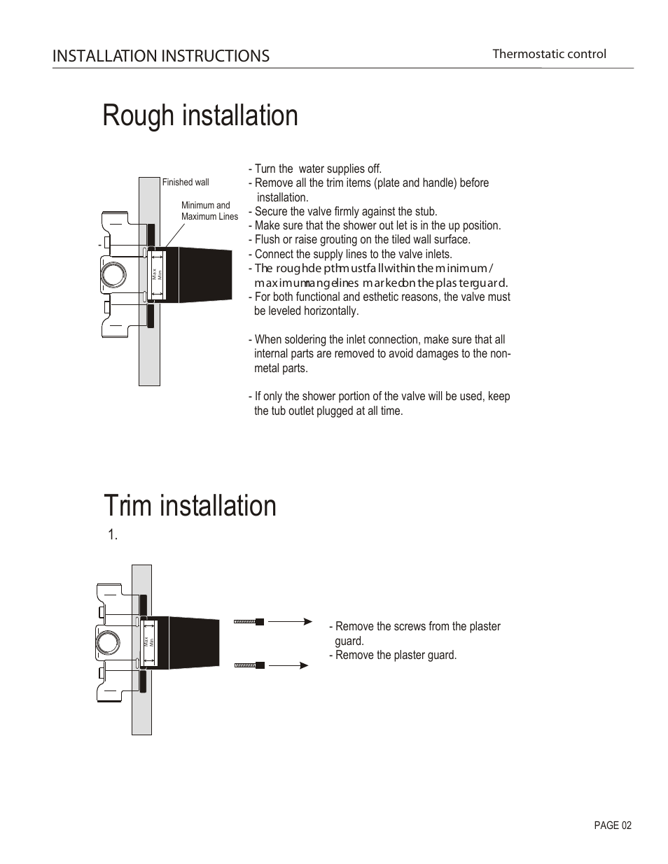 Rough installation, Trim installation, Installation instructions | Santec 7093DC-TM User Manual | Page 2 / 4
